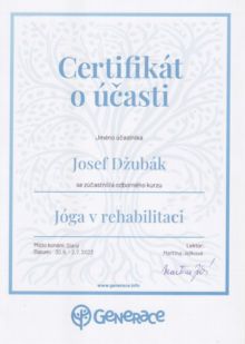 Certifik�t j�ga v rehabilitaci �ervenec 2023